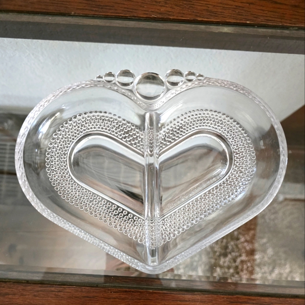 Vintage Duncan Miller heavy cut glass trinket dish.